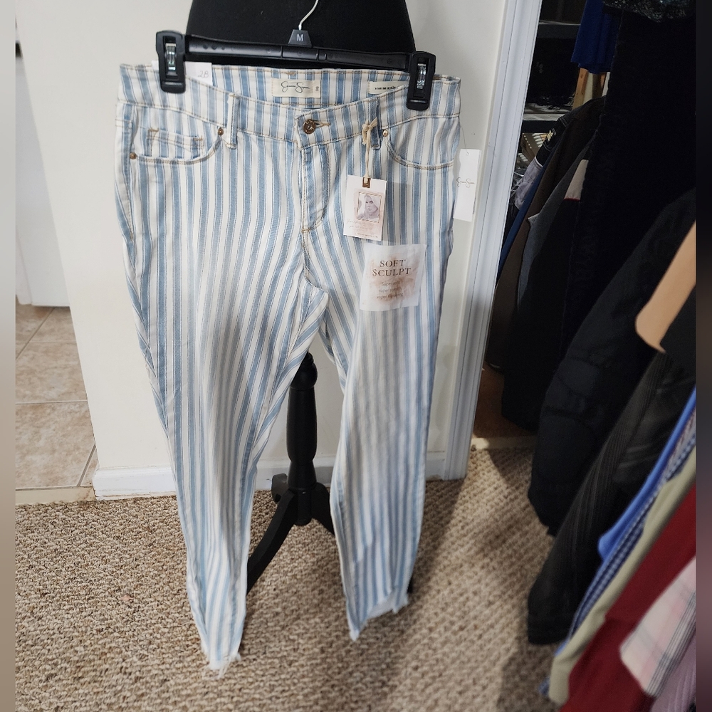 Jessica Simpson ankle skinny jeans, size 28, raw hem